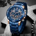 NAVIFORCE NF9175 Stainless Steel Chronograph Watch For Men - Multi Colors | Fashion Stainless Steel Watch For Men. 