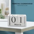 Vintage Wood Perpetual Calendar Shabby Chic Blocks Desktop Calendar Rustic Wooden Squares Calendar Home Office Black. 