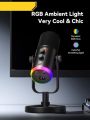 NeePho M03 Professional RGB Wireless Podcast Microphone | ANC Noise Cancelling Condenser Mic for Gaming, Streaming, YouTube & Content Creation. 