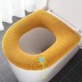 Bathroom Warm Commode Seat Cushion For Winter Washable Fabric Covers. 