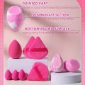 New 9 PCS 3 salmon beauty egg velvet triangle setting powder puff mini beauty tool blender travel beauty tool. 