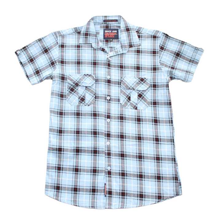 Blue Check Half Shirt For Men