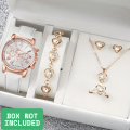 Amo Store Women’s Fashion Jewelry Gift Set – Classic Quartz Watch with Matching Ring, Pendant & Bracelet. 