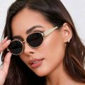 Zoo Shades Oval  Size Square  Golden Black Sunglasses For Women. 