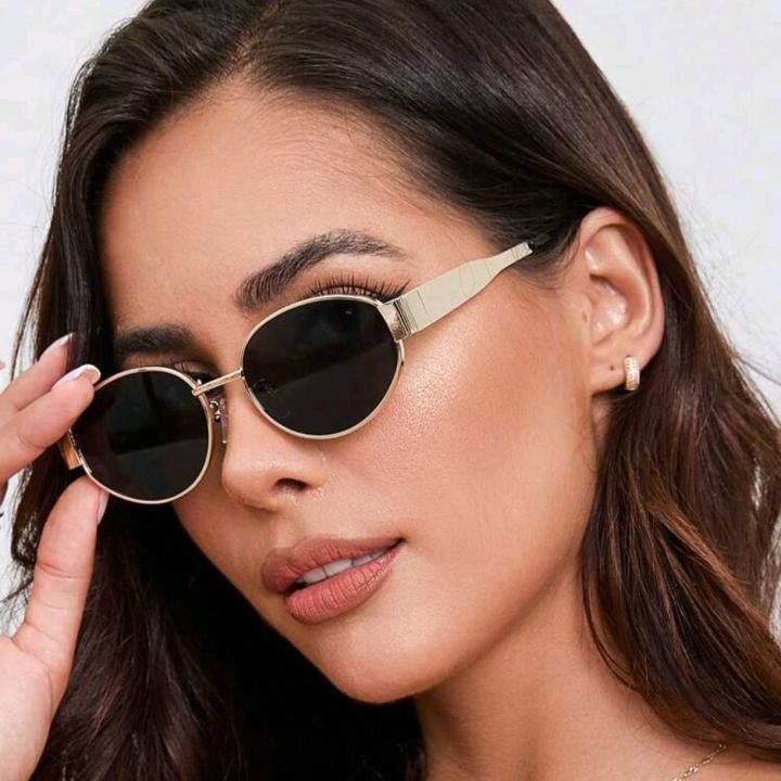 Zoo Shades Oval  Size Square  Golden Black Sunglasses For Women