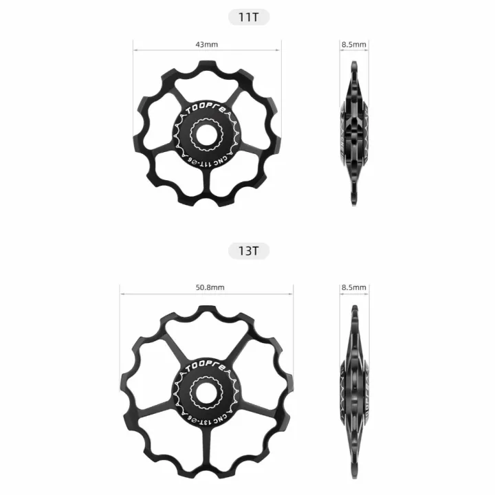 Durable%20TOOPRE%20Bicycle%20Rear%20Derailleur%20Guide%20Wheel%20Aluminum%20Alloy%2011T%2013T%20Mountain%20Bike%20Derailleur%20Lightweight%20Steel%20Bearing%20Bike%20Jockey%20Wheel%20-%20Image%202