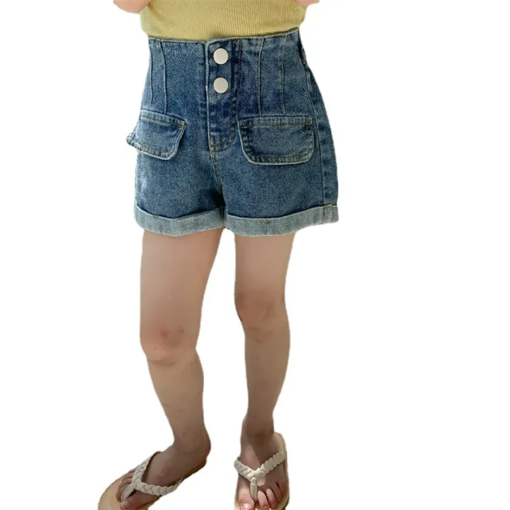 Douyin%20Kids%20Denim%20Shorts%202023%20Summer%20New%20Korean%20Denim%20High%20Waist%20Hot%20Pants%20for%20Girls%2023216%20-%20Image%202