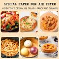 50 Pcs Air Fryer Non-Stick Disposable Liners, Baking Paper for Air Fryer Oil-Proof, Water-Proof, Food Grade Parchment for Baking Roasting Microwave (6.3 inch). 