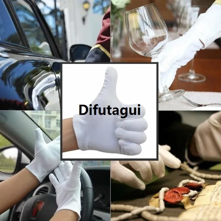 Difutagui%201%20Pair%20White%20Hand%20Glove%20Cotton%20Sarung%20Tangan%20Cotton%20Bargain%20price%20for%20Work%20Beauty%20Fashion%20Costume%20Jewelry%20Eczema%20-%20Image%206