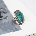 Turquoise Stoned Pure Silver Turquoise Ring - Unisex. 