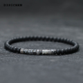 DISICHEN Original New Minimalist 4mm Bead Bracelet Unisex Emperor Onyx Small Stone Braclet Meditation Yoga Strand Braslet Couple Brazalete Pulsera. 
