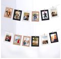 0 Pcs Paper Frame With Clips Diy Kraft Paper Picture Frame Hanging Wall Photo Album 2M Rope Home Decoration Craft. 