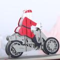 Christmas motorcycle elderly pop-up greeting card party card. 