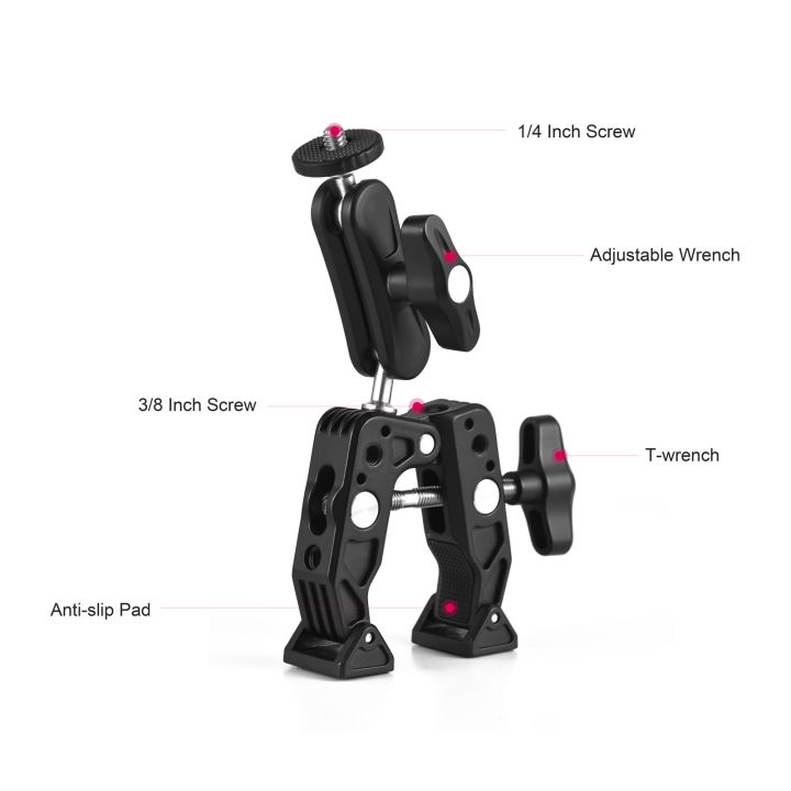 Multi-functional%20Super%20Clamp%20Aluminum%20Alloy%20with%20Dual%20360%C2%B0%20Rotatable%20Ballhead%201/4%20Inch%20Screw%20Connection%201/4%20Inch%20&%203/8%20Inch%20Threads%201.5kg%20Load%20Bearing%20-%20Image%208