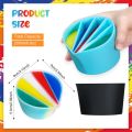 ARELENE 6 Pieces Split Cup for Paint Pouring, Reusable Silicone Split Cup Art Painting Fluid Cups Silicone Pouring Divided Cup. 