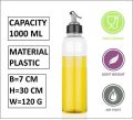 Oil Dispenser Transparent Plastic Oil Bottle Clear 1 Litre. 