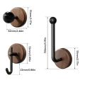Northern Europe Wood Wall Mount Hook Self-adhesive Black White Wall-mounted Storage Hook Waterproof No Drill Towel Rack Ornament. 