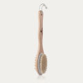 Bamboo Exfoliating Wet and Dry Bath Body Brush with Handle. 