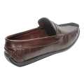 Coffee  Brown None Lace Loafer  Formal Leather Shoes For Boys. 