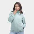 Mint Green Polyester Full Sleeve Front Zippered Design Windcheater For Women. 