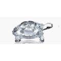 Glass Crystal Turtle Tortoise with Plate for Feng Shui and Vastu, Best Gifts for Career and Good Luck,Glass Kachuwwa. 