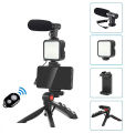 Video Making Vlog Tripod Kit AY-49 Video Making Vlog Tripod Kit With Microphone and And Light For Live Broadcast TikTok. 