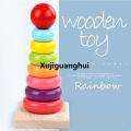 Xujiguanghui Melissa Doug Rainbow Stacker Wooden Ring Educational Toy - Wooden Rainbow Stacking Rings Baby Toy, Stacker Toys For Infants And Toddlers /colour and size recoginition. 