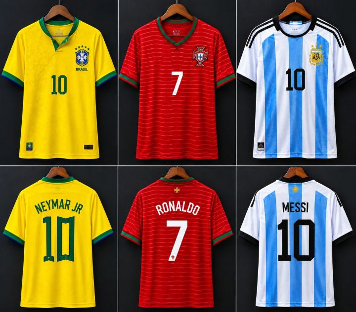 Premium Football Team Jersey For Men & Women | Brazil Portugal Argentina