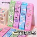 Wenefang Cartoon Sanrio My Melody Cinnamoroll Pochacco 12 pieces box with Fashion pencil sharpener wooden pencil student sketch pen writing pen. 