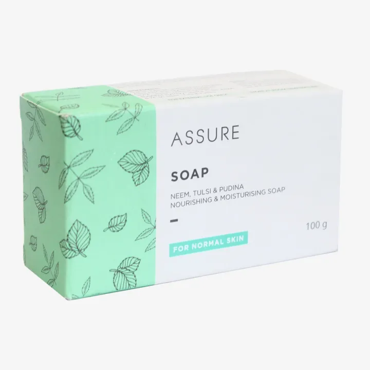Assure%20Soap%20With%20Neem,%20Tulsi%20&%20Pudina,%20Nourishing%20&%20Moisturising%20Soap%20100g%20-%20Image%203