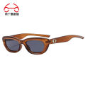 Outdoor men's and women's butterfly personality cat's eye European and American two-circle small frame fashion sunglasses crossover frame sunglasses. 