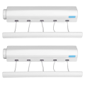 2X Retractable Clothesline Telescopic Indoor Outdoor Wall Mounted Clothes Dryer Line Drying Rope Hanger (5 Lines). 