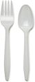 IS-P Plastic Cutlery - 50 Forks / Fork - 50 Spoons / Spoon- Disposable 100 Pieces Total. 