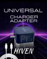 HIVEN USB-C Power Adapter | 65W PD Fast Charging | Black | Compact Wall Charger | Dash/SuperVOOC Compatible | High-Speed Charger with Included Type-C Cable | Safe, Efficient, and Travel-Friendly. 