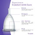 Imasafe Reusable Menstrual Cup, Certified Medical Grade Silicone - Medium Size. 