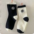 HOT Sweet Lolita Flower Cotton Socks Japanese Camellia Rose Socks Women Girls Students Ins Skirt Matching Black White Mid-tube Sock. 