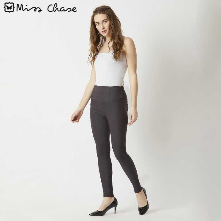 Miss Chase Demons Hide High Waist Jeggings Dark Grey For Women