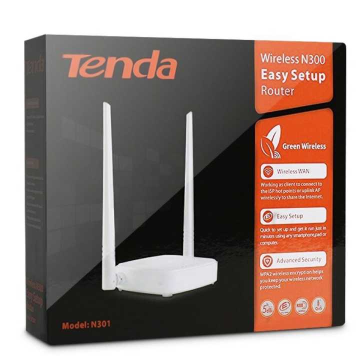 Tenda N301 Wireless-N300 Easy Setup Router (White, Not a Modem)