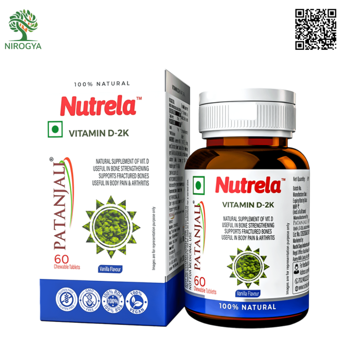 Nutrela Vitamin D2K Natural 60 Chewable Tablets