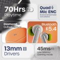 GOBOULT Newly Launched Z40 V2.0 with 70H Playtime, Quad Mic ENC, 45ms Low Latency, 13mm Bass, Legacy Continues, IPX5, BTv 5.4, TWS Truly Wireless in Ear Earbuds. 