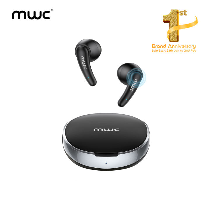 MWC STAR MT1 | Bluetooth 5.4 TWS | Only 6ms Ultra Low Latency | 13mm Driver | Semi In-Ear Gaming Earbuds | Unique & Perfect Design | Mini Size Buds | iPx4 Water Dust & Sweat Resistant | 30Hrs Playback | Available in 3 Colors