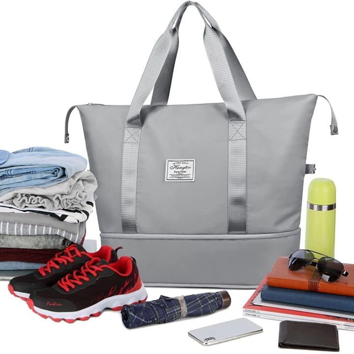 Large Capacity Travel Duffel Tote Bag with Dry Wet Separation Pocket ...