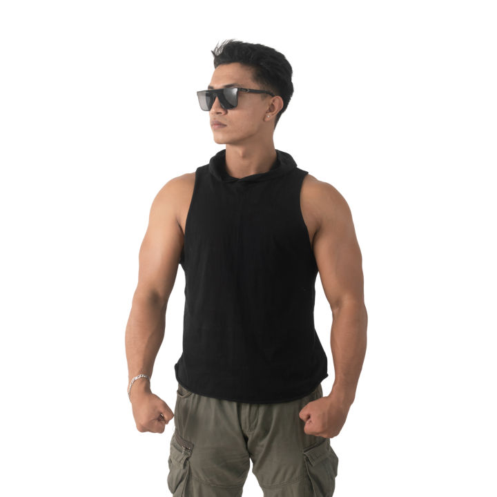 Binay Embroidery Gym Tanks Top With Hood Style For Men- Multisize | Fashion | Tank Tops For Men | Men's Wear |