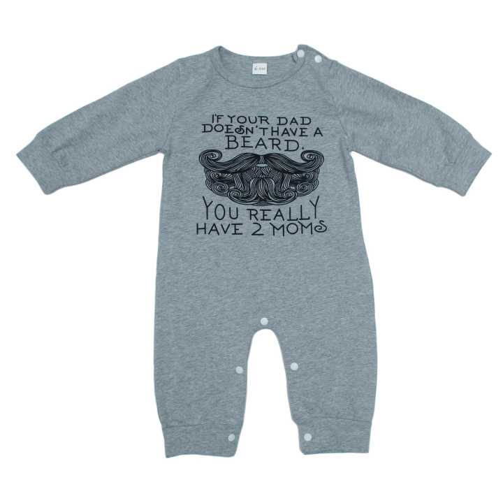 Beard Printed Baby Rompers