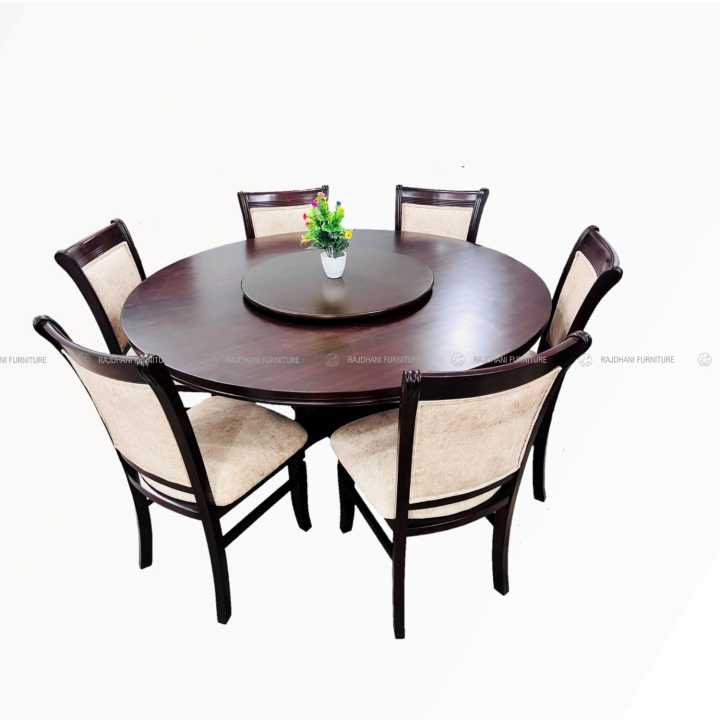 Wooden Round Dining with revolving table top