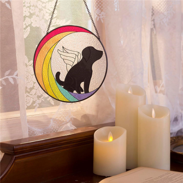 Moon%20Dog%20Painted%20Stained%20Glass%20Panels%20Suncatchers,%20Acrylic%20Window%20Wall%20Hanging%20Ornament%20for%20Bedroom%20Living%20Room%20Balcony%20Easy%20to%20Use%20-%20Image%206