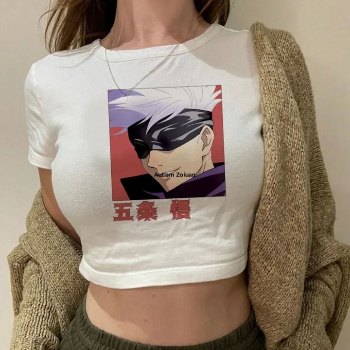 Costumes YK2 manga kawai aesthetic graphic hippie 90s crop top girl short