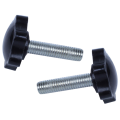 FORIDE 6 Pcs M8 x 30mm Male Thread 32mm Star Clamping Knob Black. 
