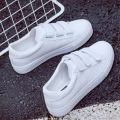 New Fashion Women Shoes Casual High Platform PU Leather Striped Simple Casual White Sneakers For Women's. 