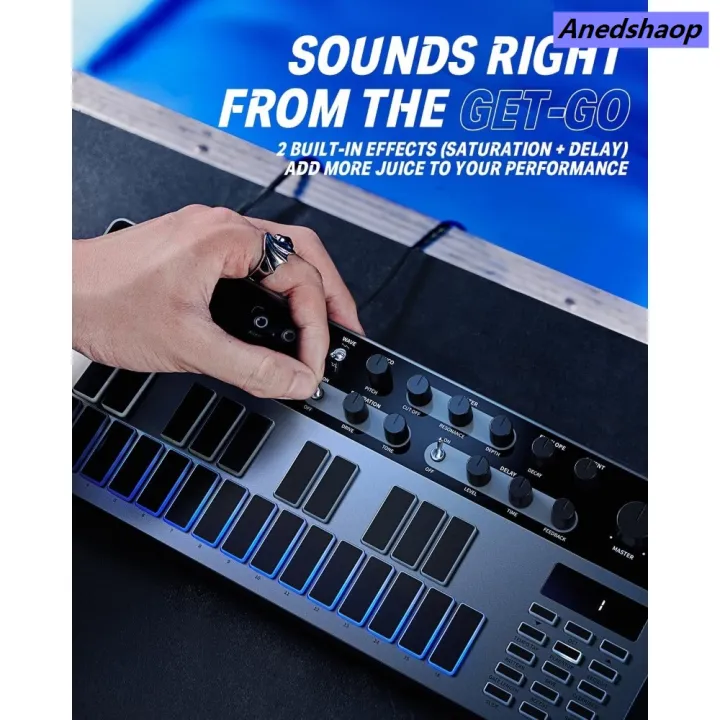 Anedshaop%20Analog%20Bass%20Synthesizer%20and%20Sequencer,%20Donner%20Essential%20B1%20with%20New%20style%20Intuitive%20User%20Interface,%20128%20Patterns%20Memory,%20Saturation%20-%20Image%205